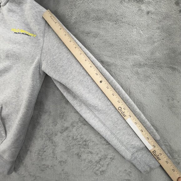 Polo Ralph Lauren Hoodie Women Large Gray Polo Sport Full Zip Fleece Logo RL Y2K - Picture 7 of 16
